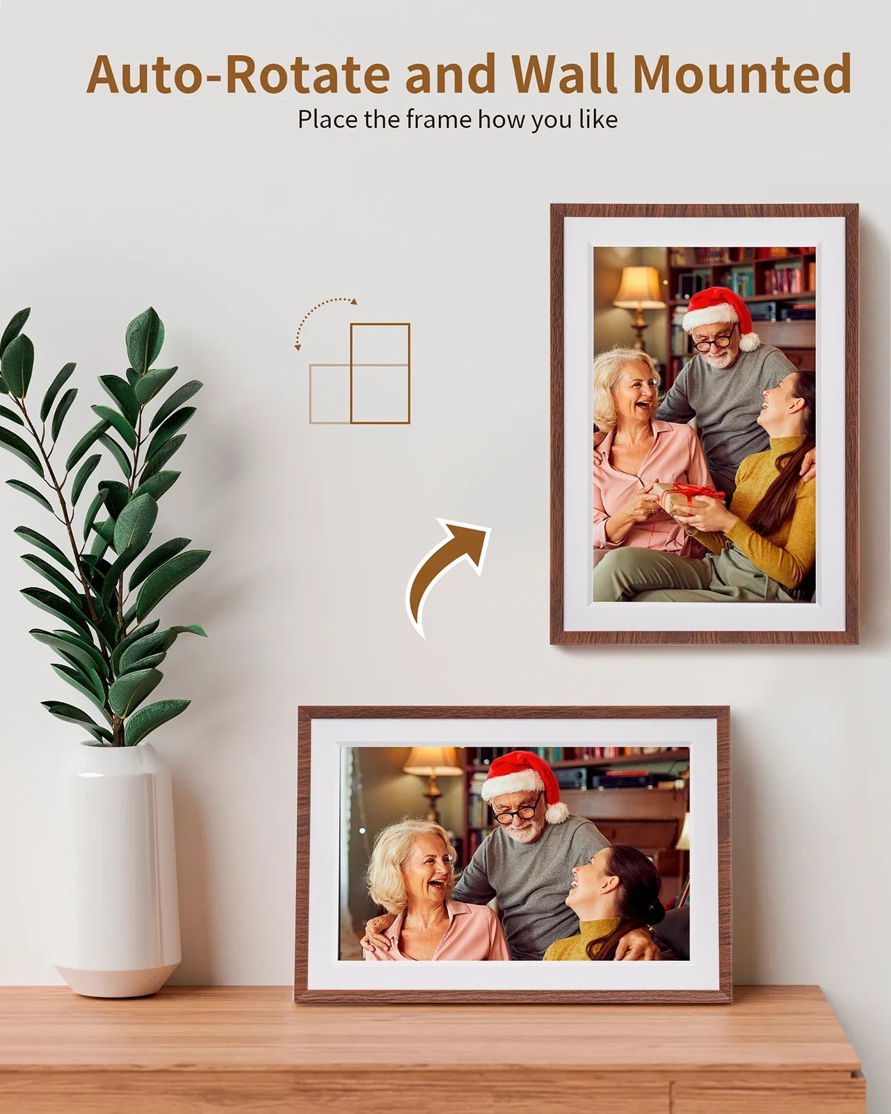 10.1-inch (25.6 cm) WiFi Digital Photo Frame 1280x800 IPS HD Touchscreen 32GB Cloud Smart Picture Frame - Wall Mountable