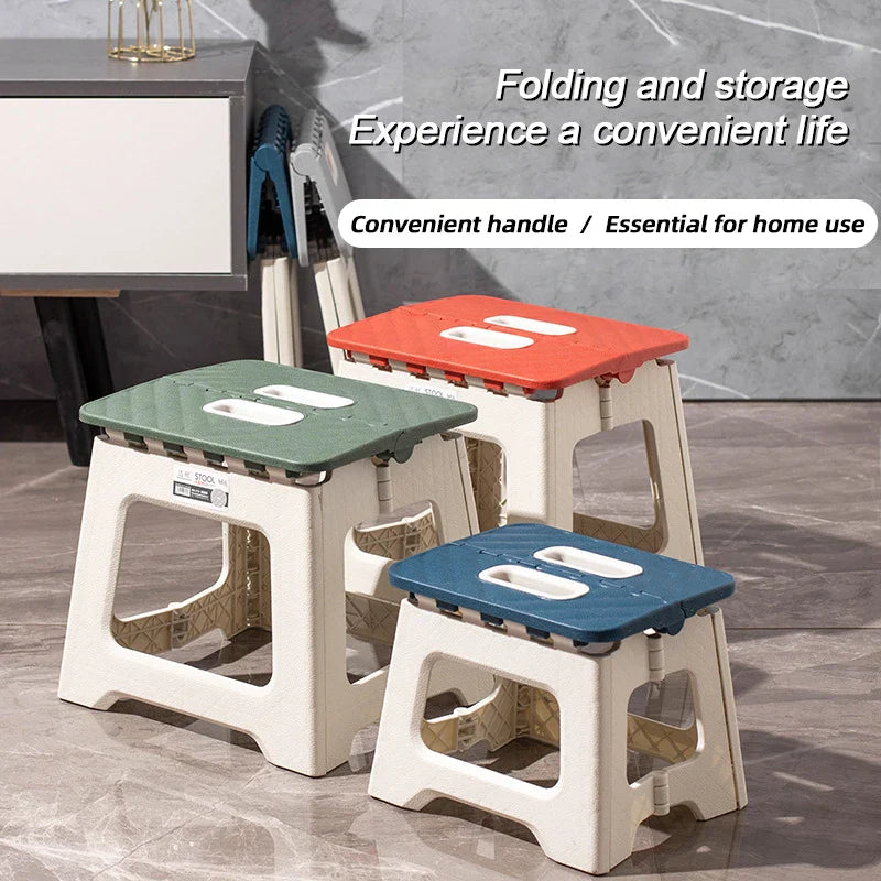 Portable Plastic Folding Chair – Thickened Foldable Outdoor Camping & Beach Seat for Family & Kids
