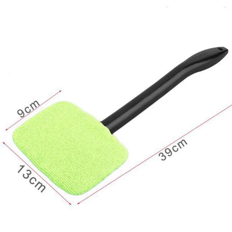 Universal Car Window Cleaning Brush with 3D Cartoon Sticker, Microfiber Windshield Cleaner – 13.4in (35 cm) Handle