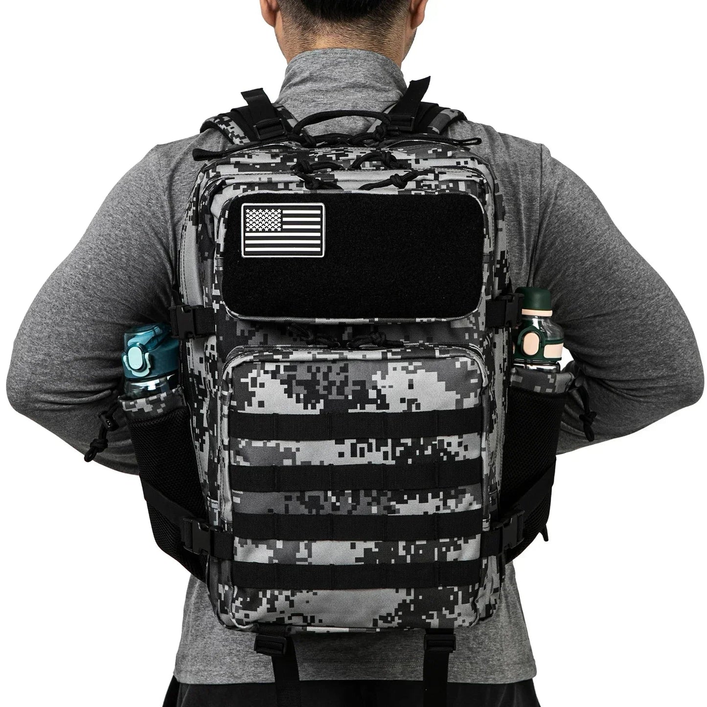 45L Tactical Backpack - 900D Waterproof MOLLE Rucksack for Hiking, Camping, Travel & School