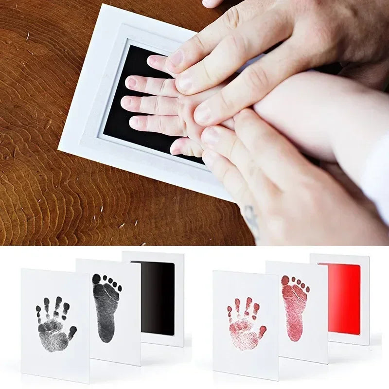 Inkless Baby Handprint & Footprint Kit — Newborn Keepsake (0–6 Months) DIY Photo Frame Imprint Set with Cards