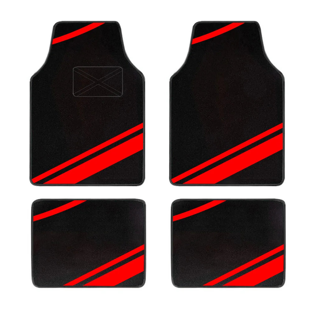 4-Piece Universal Car Floor Mats Set – Suede-Style Synthetic Carpet Liners for Cars, SUVs & Vans, Anti-Slip, Easy-Clean