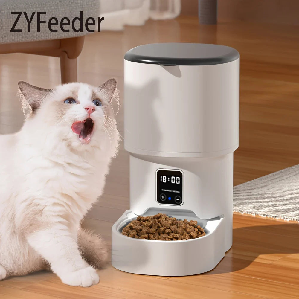 Smart Automatic 4L WiFi & Button Pet Feeder for Cats and Dogs — LCD Food Dispenser