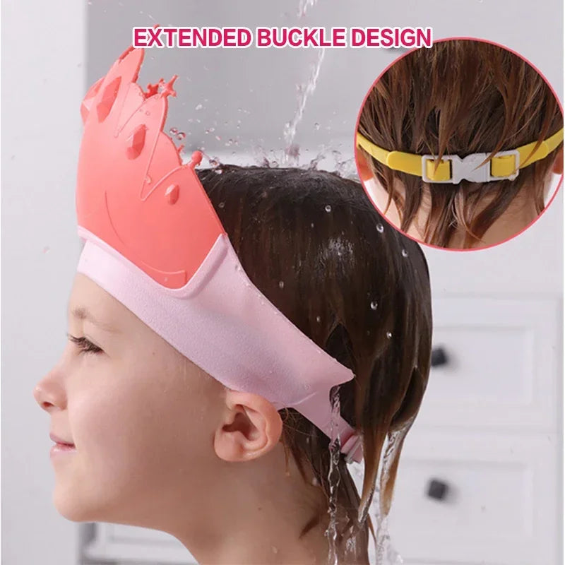Adjustable Baby Crown Shampoo Cap – Waterproof Bath Visor & Hair Shield for Infants and Toddlers