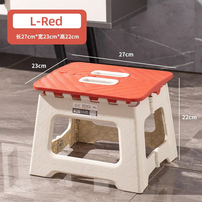 Portable Plastic Folding Chair – Thickened Foldable Outdoor Camping & Beach Seat for Family & Kids
