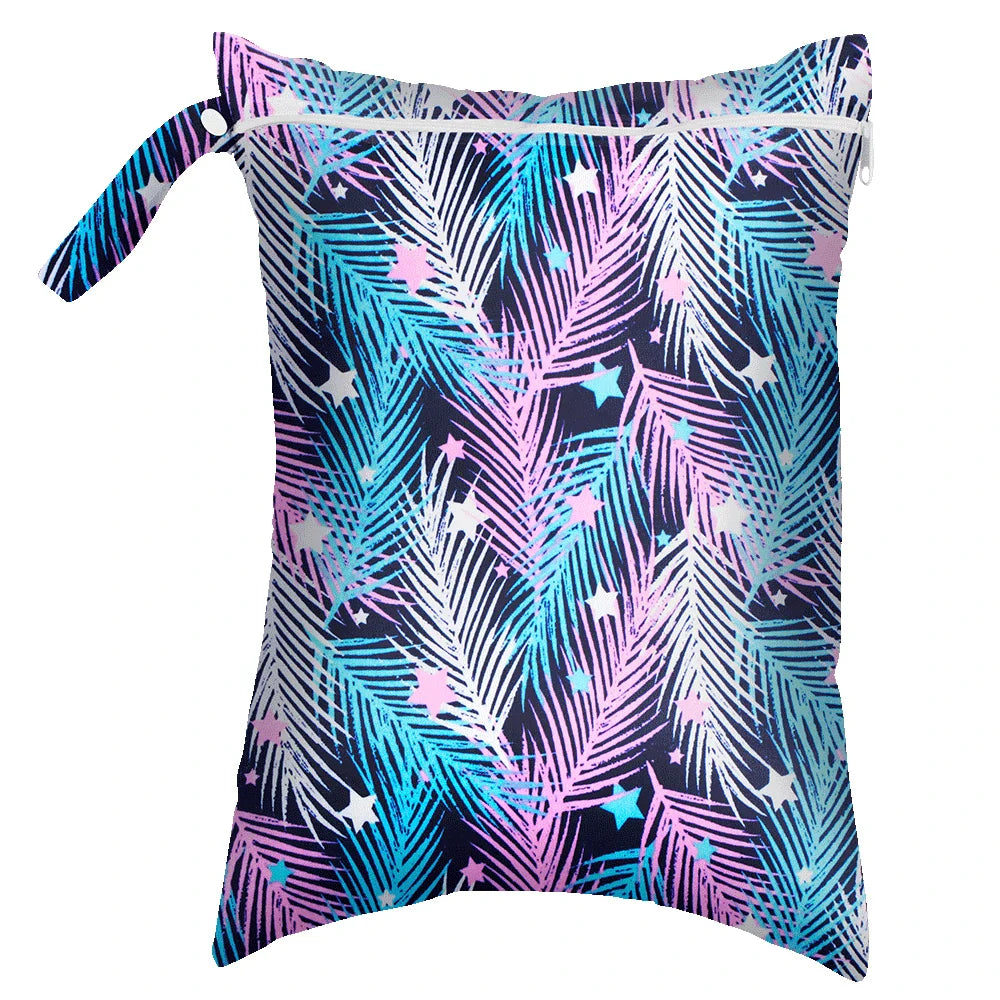 Waterproof Wet Bag 30 x 40 cm (11.8 x 15.7 in) Reusable Washable Diaper & Swim Pouch for Travel