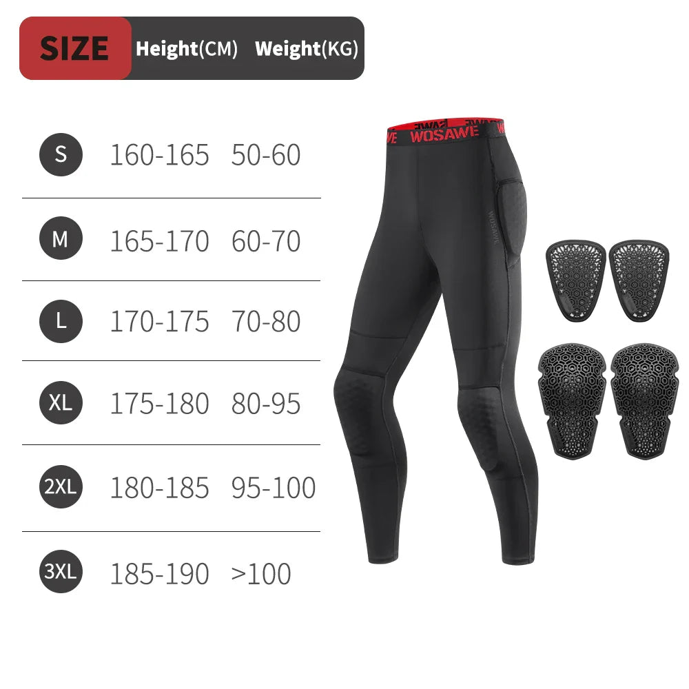 Men's CE-Certified Motorcycle Pants with Detachable Knee & Hip Pads – Breathable Motocross Off-Road Cycling Pants, Black