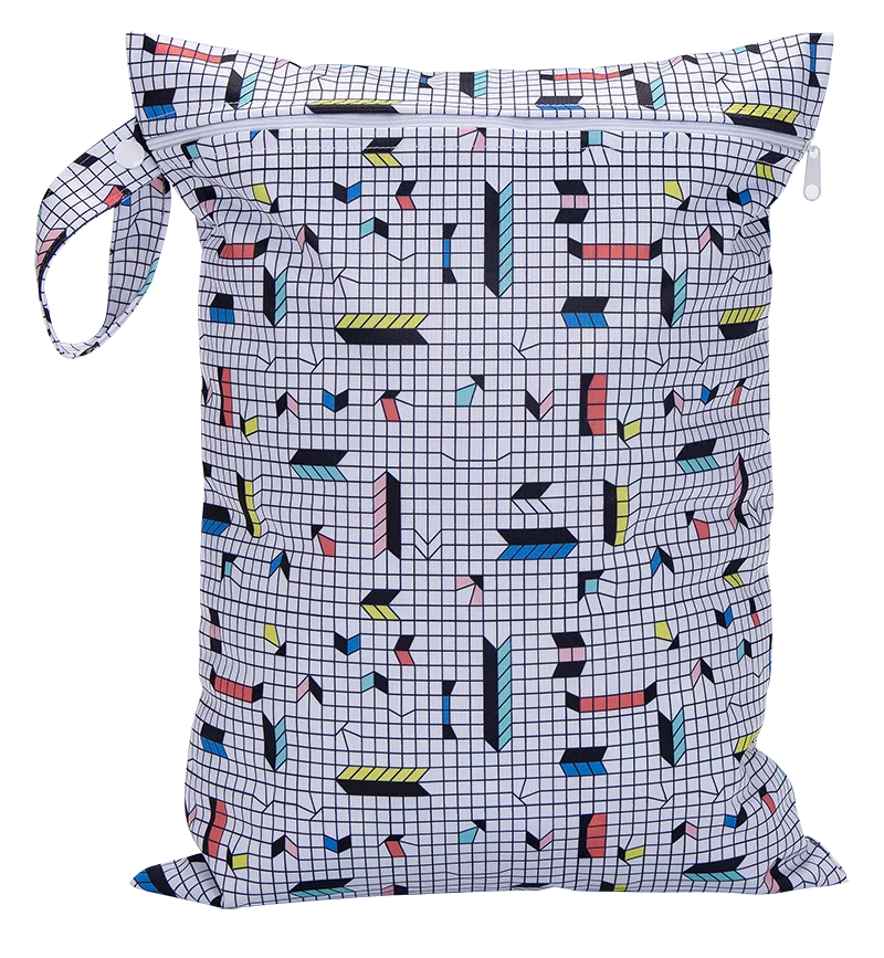 Waterproof Wet Bag 30 x 40 cm (11.8 x 15.7 in) Reusable Washable Diaper & Swim Pouch for Travel