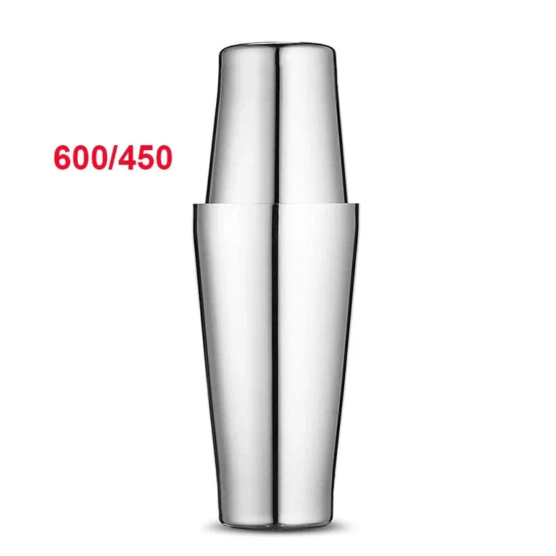 Stainless Steel Boston Cocktail Shaker Set – 550 ml (18.6 oz) & 750 ml (25.4 oz) Martini Mixer for Bartenders and Home Bar