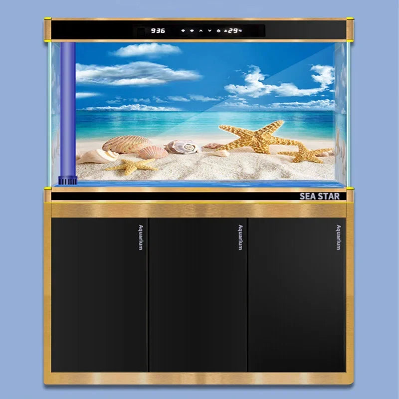 3D Double-Sided Waterproof Aquarium Background Sticker - Fish Tank Ocean Plant Aquascape Poster