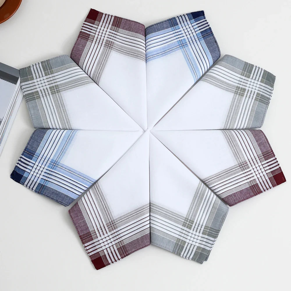 12-Pack Men's Pure Cotton Pocket Handkerchiefs, 17 in (43 cm) Square, Soft Sweat-Wiping Groom Gift