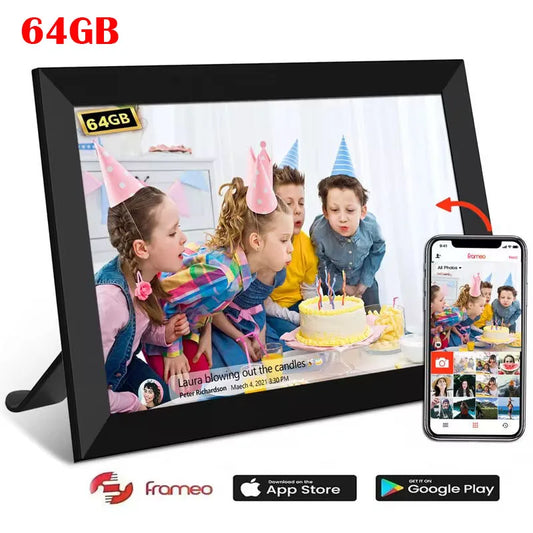10.1-Inch (25.7 cm) WiFi Digital Photo Frame 1280x800 IPS HD Touchscreen, 64GB Cloud Smart Frame Wall-Mountable
