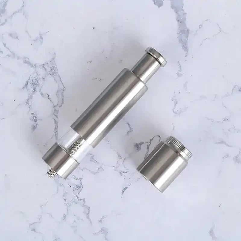 Stainless Steel Thumb-Push Spice Grinder | Manual Pepper & Salt Mill with Ceramic Burr