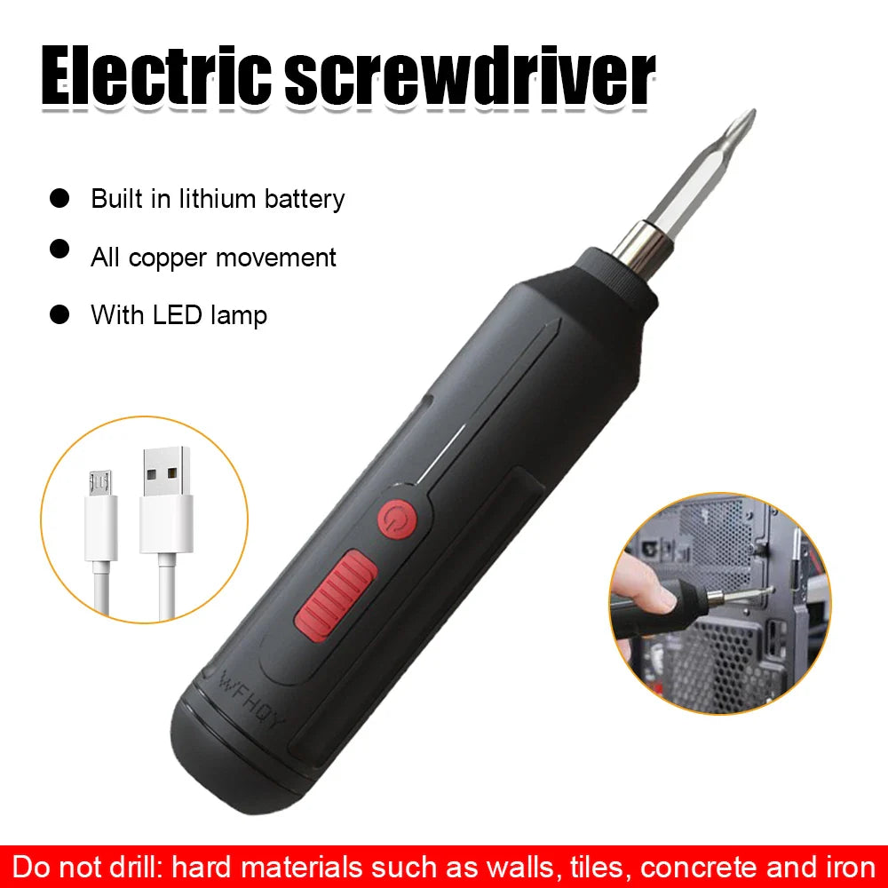Cordless Rechargeable Electric Screwdriver 3.6V USB Mini Portable Magnetic Hex Chuck