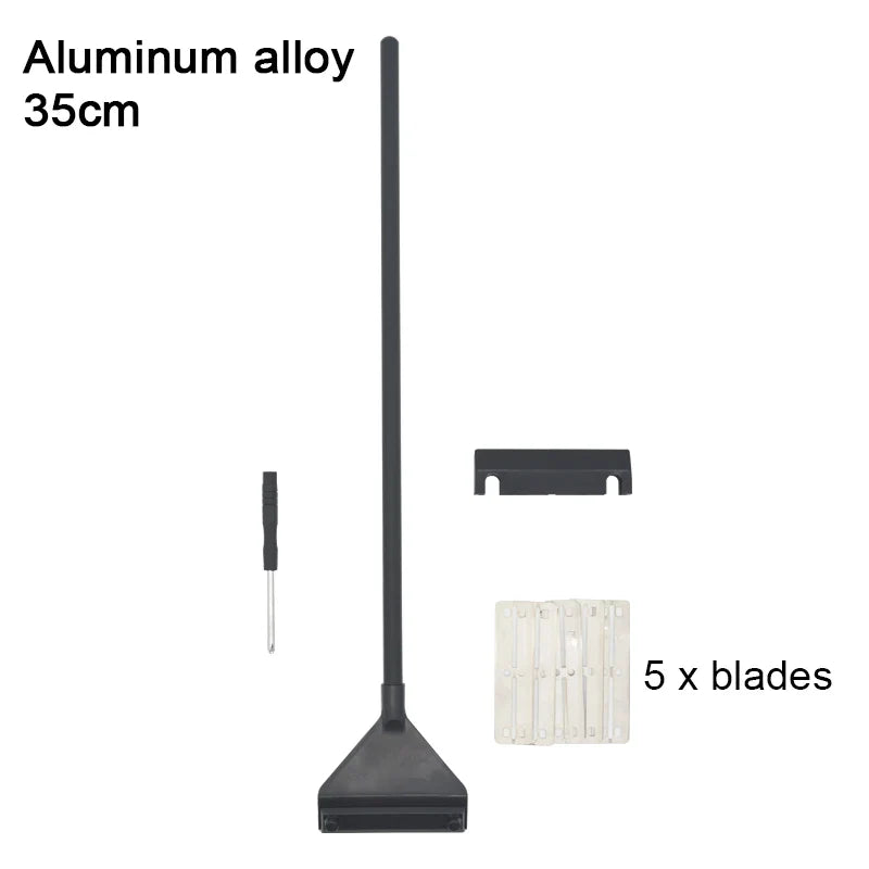 Aquarium Algae Scraper – Aluminum & Stainless Steel Fish Tank Cleaner with Replaceable Blades, 35–110 cm (13.8–43.3 in)