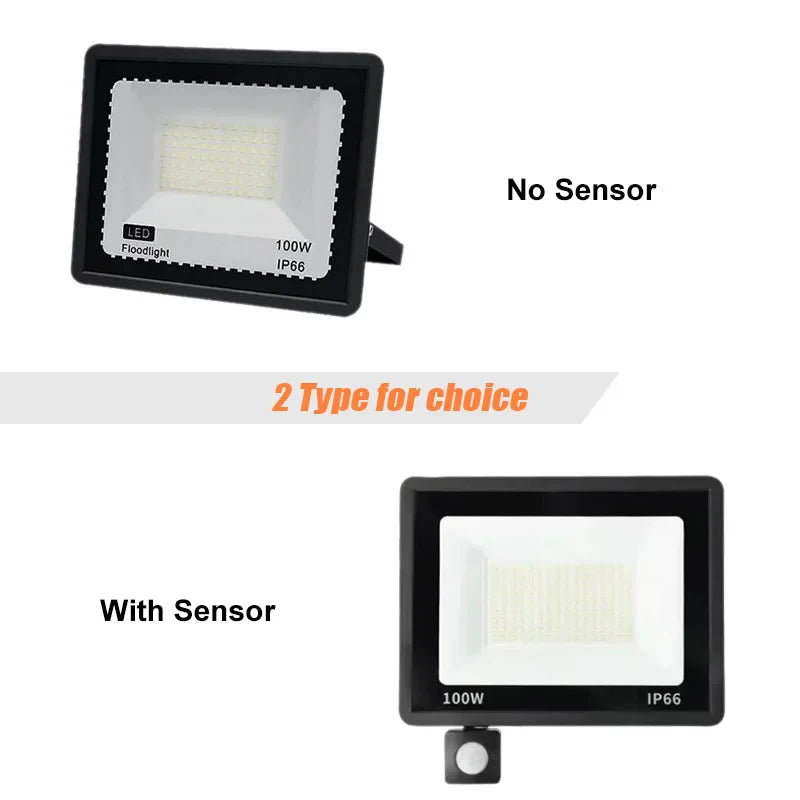 LED Floodlight with PIR Motion Sensor - Outdoor Waterproof Spotlight 10W/20W/30W/50W/100W IP66