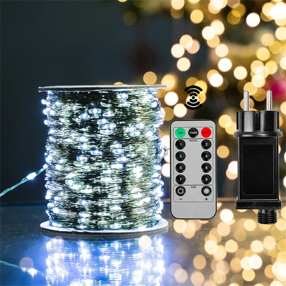 500/1000 LED Fairy String Lights - 50m/100m Waterproof LED String with Remote, Warm White/Multicolor for Christmas, Wedding & Outdoor