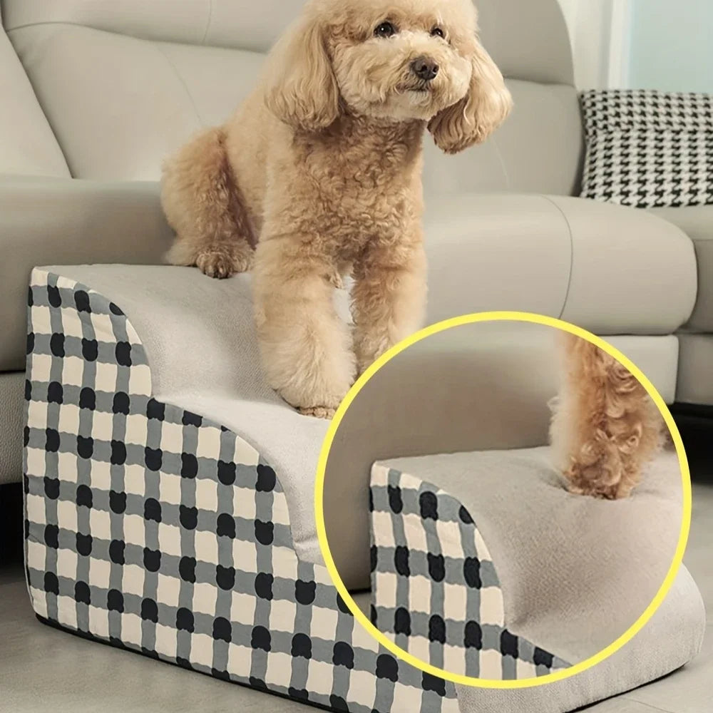 High-Density Foam Pet Ramp — Non-Slip Dog & Cat Stairs Sofa Ladder for Older Pets with Joint Pain