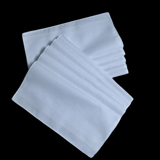 10-Pack 100% Cotton White Handkerchiefs 11 x 11 in (28 x 28 cm) Soft Washable Pocket Squares DIY