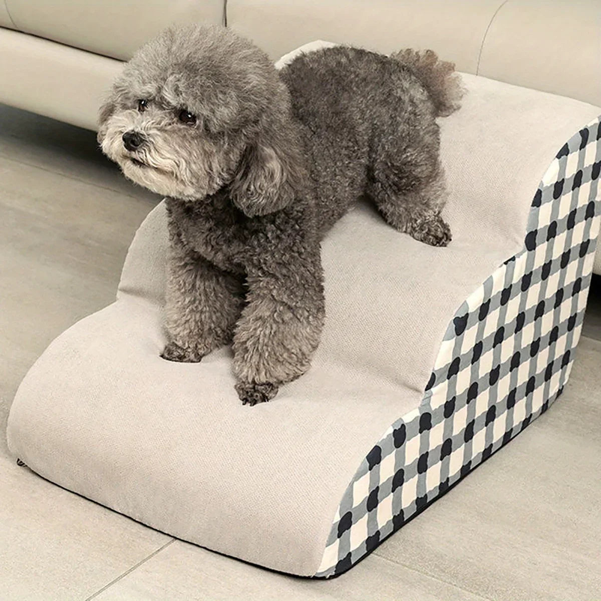 High-Density Foam Pet Ramp — Non-Slip Dog & Cat Stairs Sofa Ladder for Older Pets with Joint Pain