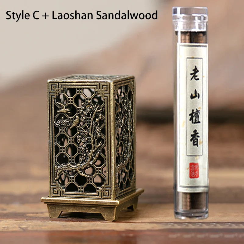 Vertical Alloy Incense Burner Hollow Stickless Powder Holder | Xiangyun Home Fragrance Ornament