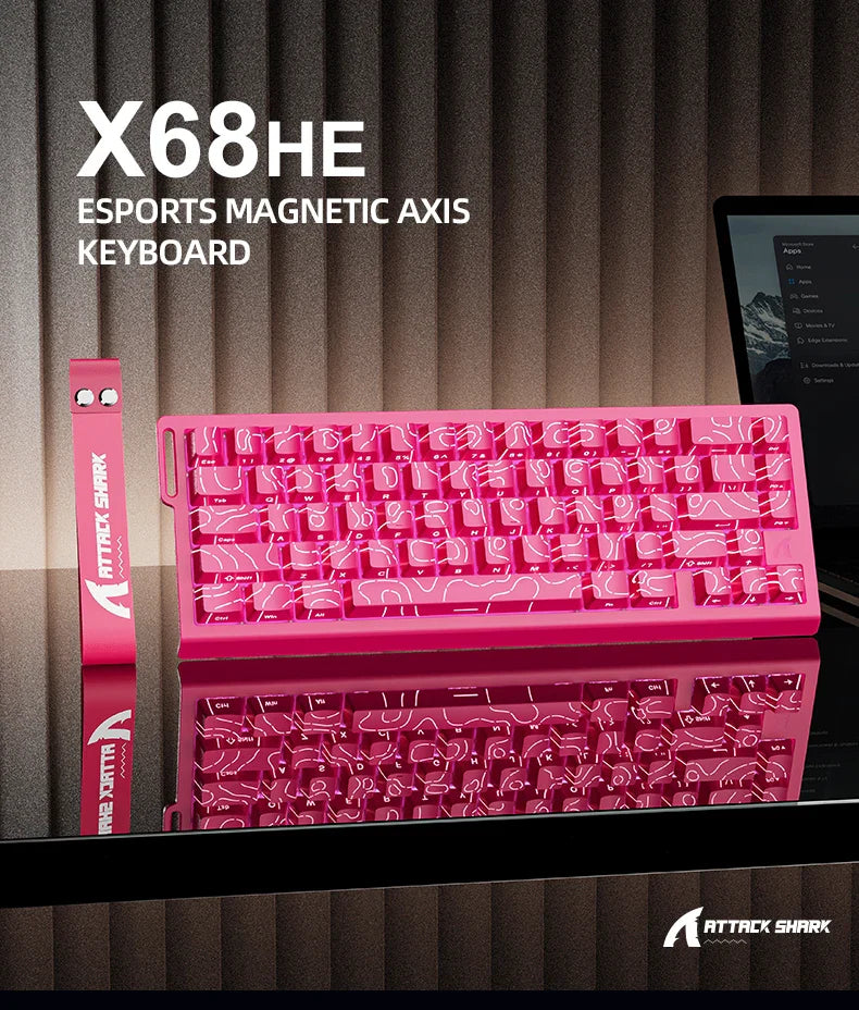 Magnetic 68-Key Wired Mechanical Gaming Keyboard – Hot-Swap PBT Keycaps, RGB Backlight, 8000Hz Polling, 0.125ms Response